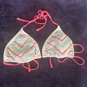 Mudd Triangle Sequined String Bikini Top